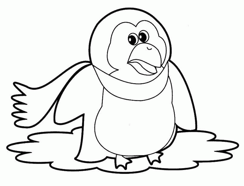 Название: Раскраска Замёрзший пингвин. Категория: . Теги: .