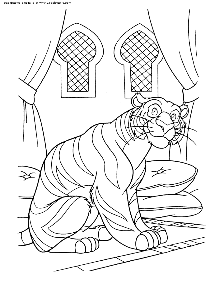 Название: Раскраска Раскраска Тигр Жасмин Раджа. Раскраска Раскраска тигр, раскраски Дисней. Категория: . Теги: .