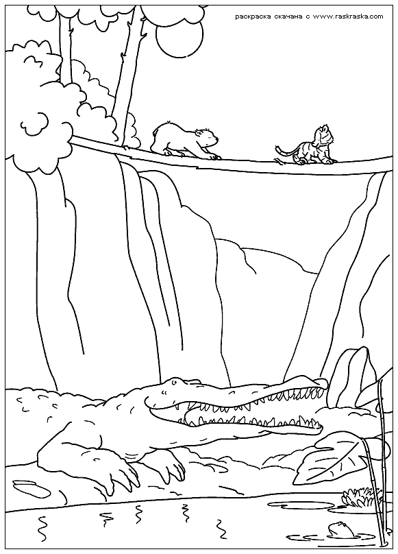Название: Раскраска Раскраска По мостику. Раскраска Раскраска крокодилы, мультфильма полярный медвежонок в картинках для разукрашивания. Категория: . Теги: .