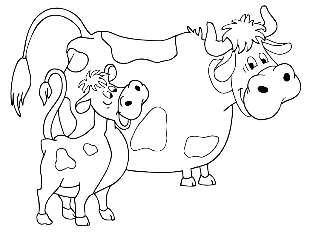 Название: Раскраска Раскраски корова корова и теленок из простоквашино. Категория: . Теги: .