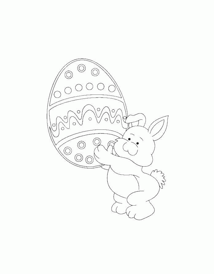 Название: Раскраска Кролик несет пасхальное яйцо. Категория: . Теги: .