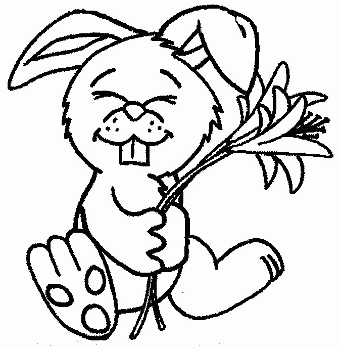 Название: Раскраска Кролик с зубами и цветок. Категория: . Теги: .