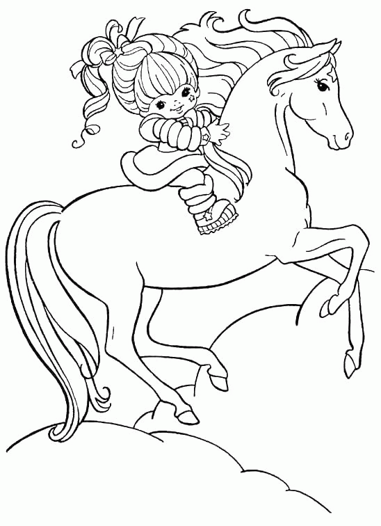 Название: Раскраска Лошадь с девочкой. Категория: . Теги: .
