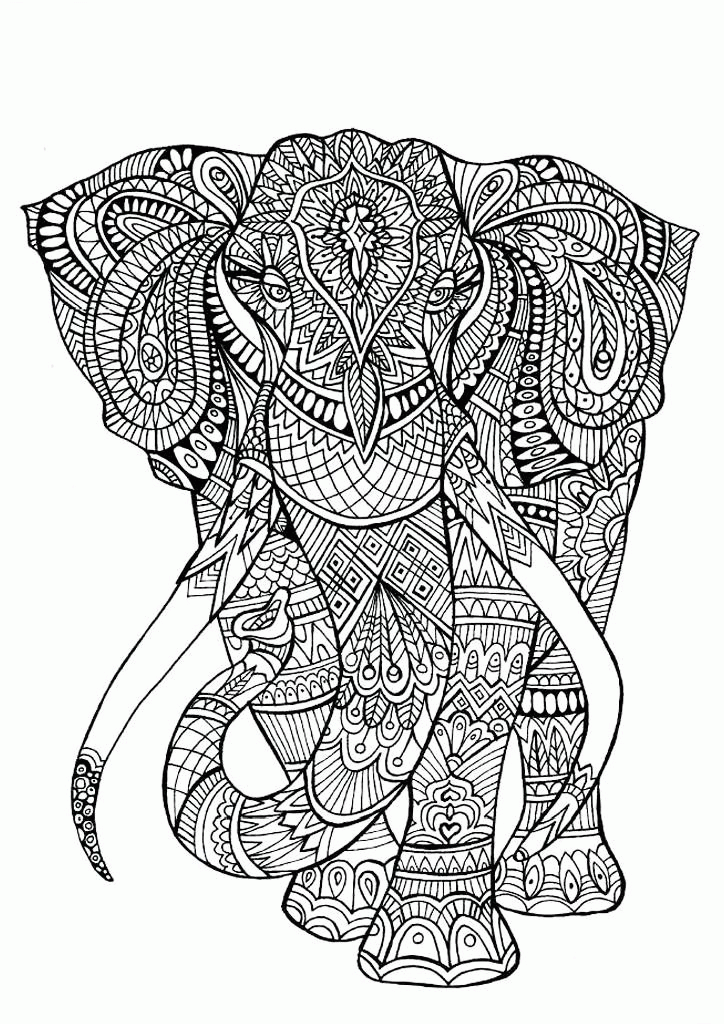 Название: Раскраска Арт терапия слон из цветочных узоров. Категория: . Теги: .