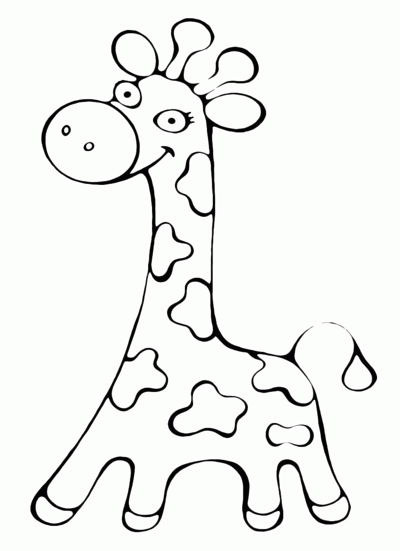 Название: Раскраска Учим предметы раскраски, жираф. Категория: . Теги: .