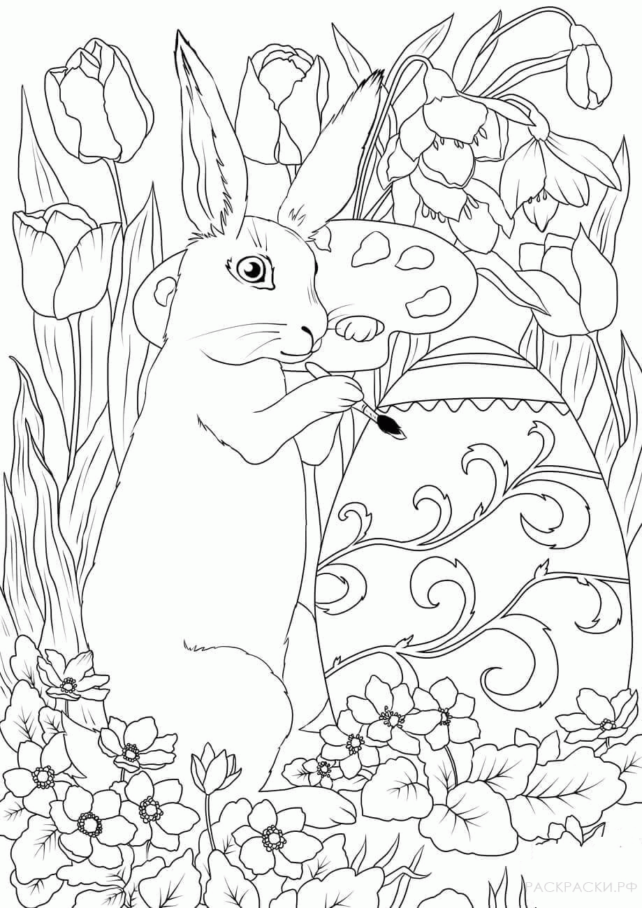Название: Раскраска Раскраска Пасхальный кролик 6. Категория: . Теги: .