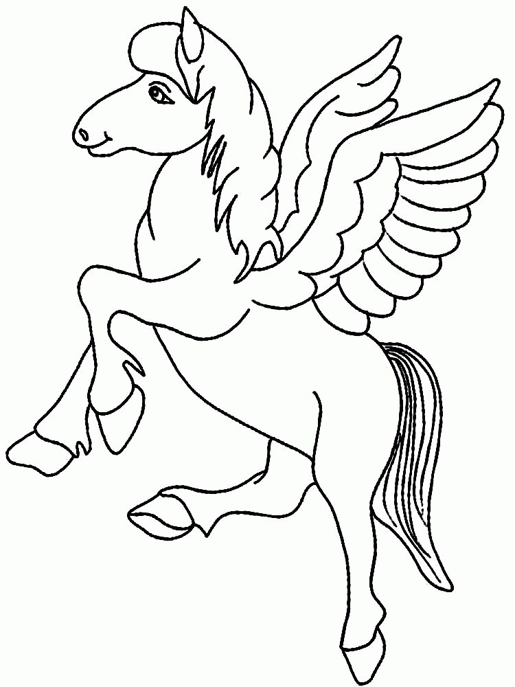 Название: Раскраска Лошадь с крыльями. Категория: . Теги: .