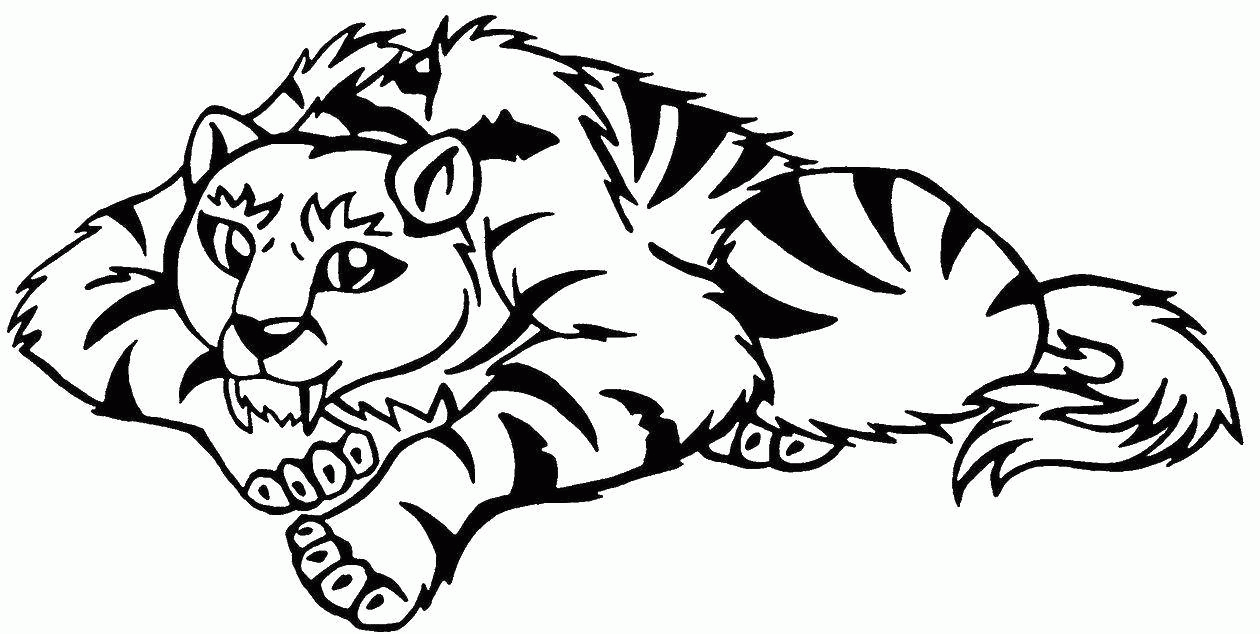 Название: Раскраска Саблезубый тигр. Категория: . Теги: .