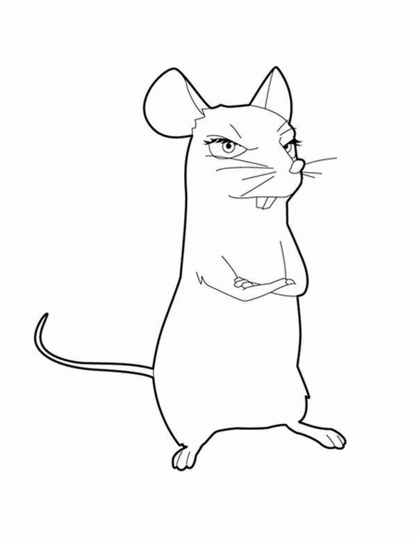Название: Раскраска Рисунок злая мышь. Категория: . Теги: .