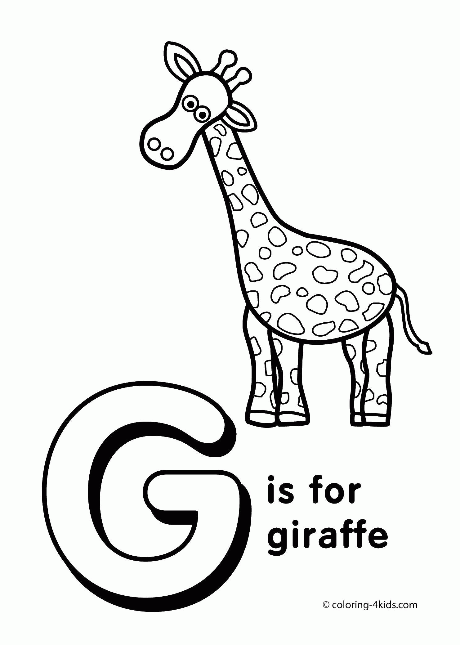 Название: Раскраска Жираф и буква учим английский алфавит G Giraffe. Категория: . Теги: .