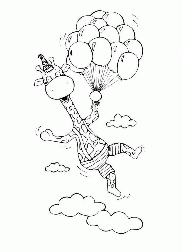 Название: Раскраска Название: Раскраска Жирафик летит в небо на воздушных шарах. Категория: Раскраски для малышей. Теги: Животные, жираф, воздушные шарики.. Категория: . Теги: .