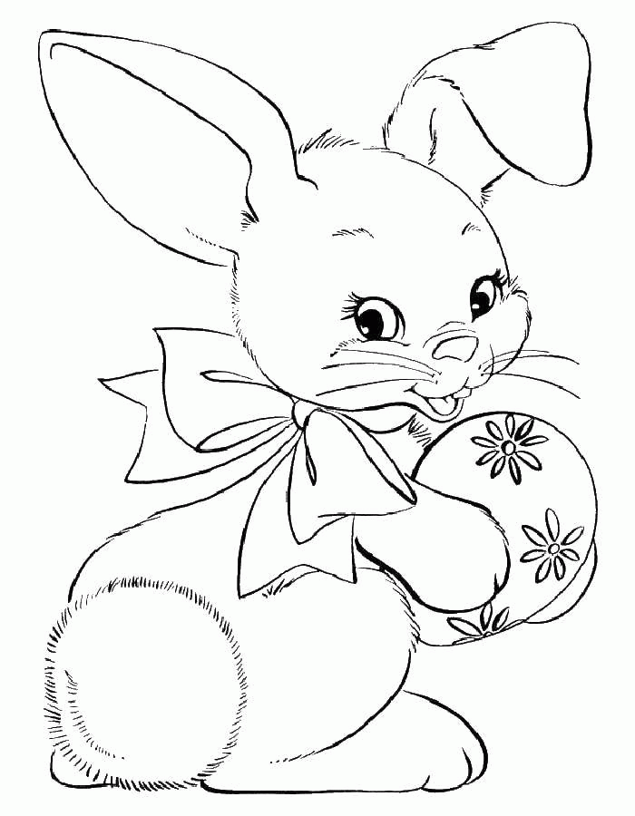 Название: Раскраска Кролик с яичком. Категория: . Теги: .
