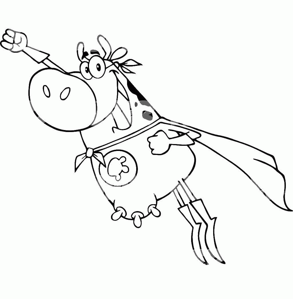 Название: Раскраска Летающая корова. Категория: . Теги: .