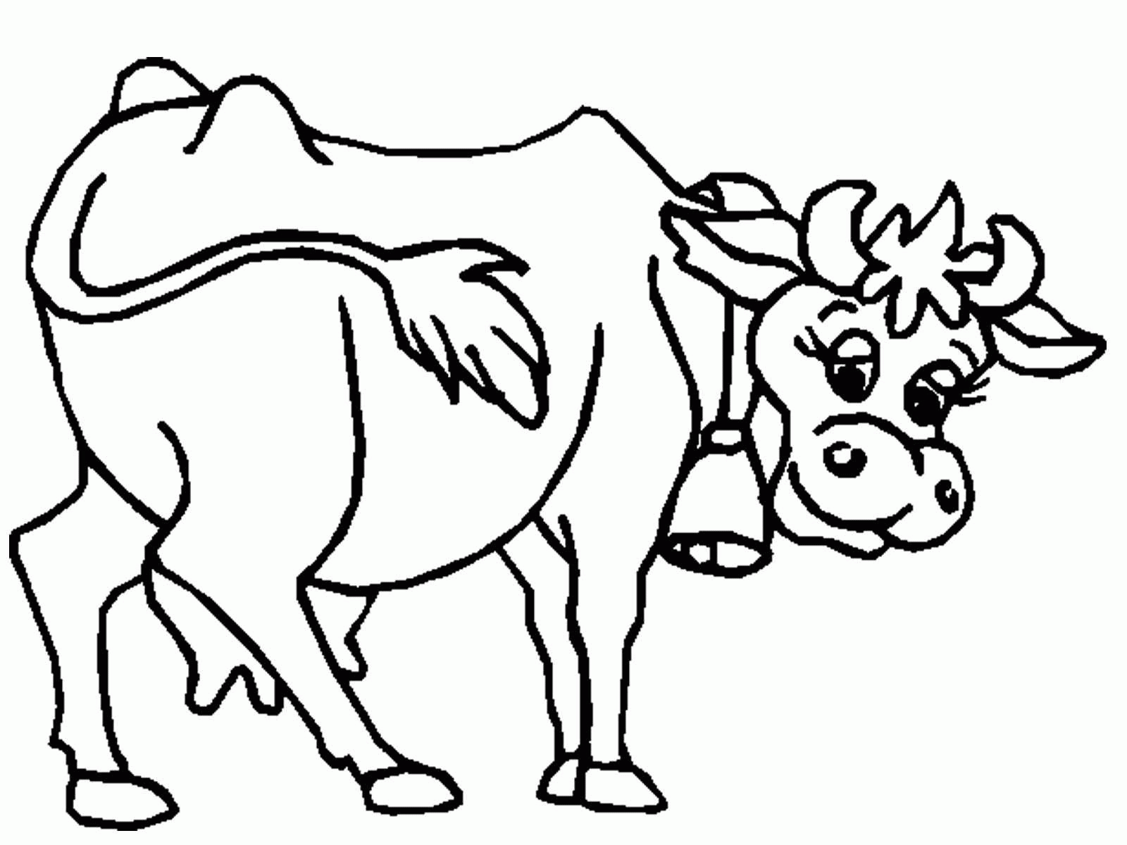 Название: Раскраска Корова с колокольчиком. Категория: . Теги: .