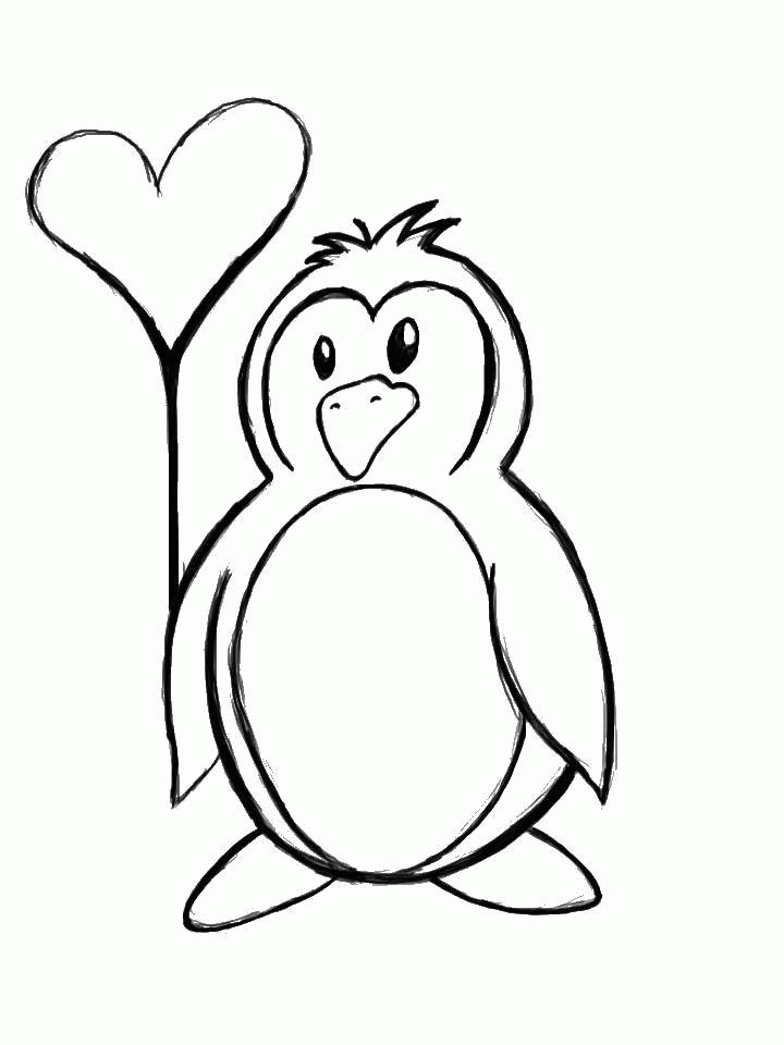 Название: Раскраска Пингвинчик с сердечком. Категория: . Теги: .