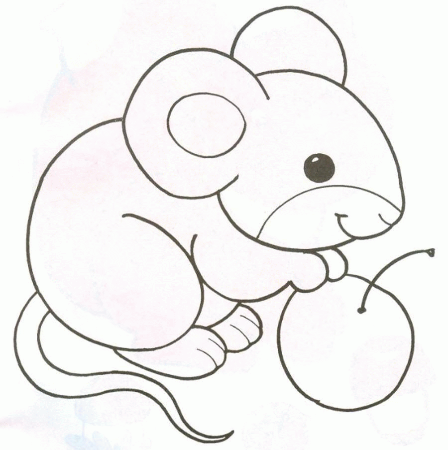 Название: Раскраска Рисунок мышки и яблока. Категория: . Теги: .