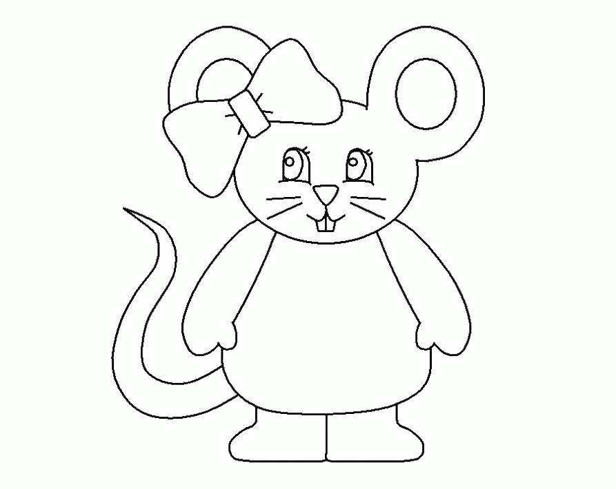 Название: Раскраска Милая мышка с банитиком. Категория: . Теги: .