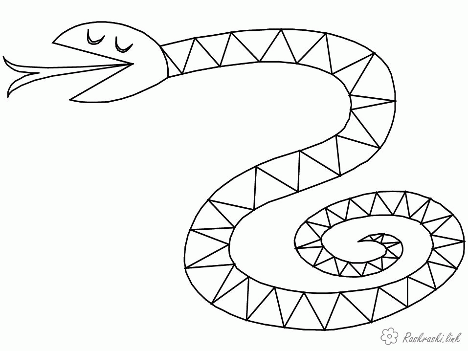 Название: Раскраска Раскраска змея из треугольников. Категория: . Теги: .